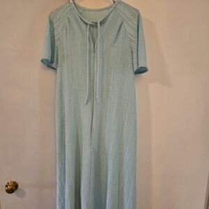 Vintage Elegant Light Blue Women's Night Dress Cover